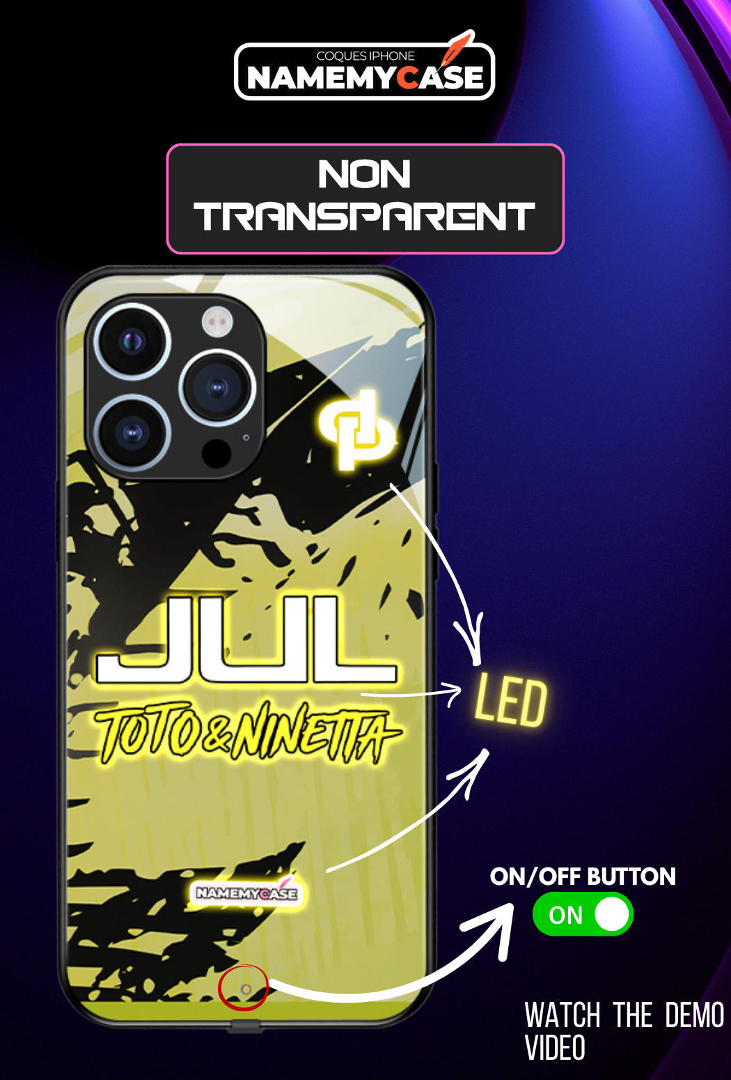 LED Light-Up iPhone Hoesje - JUL Geel