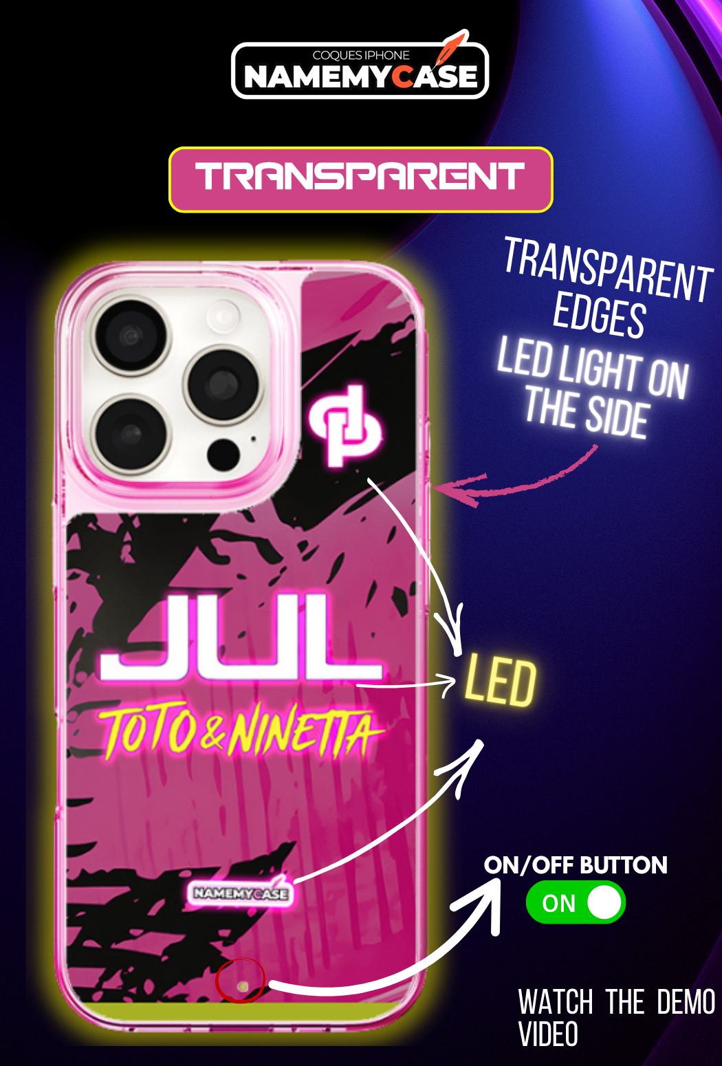 LED Light-Up iPhone Hoesje - JUL Roze