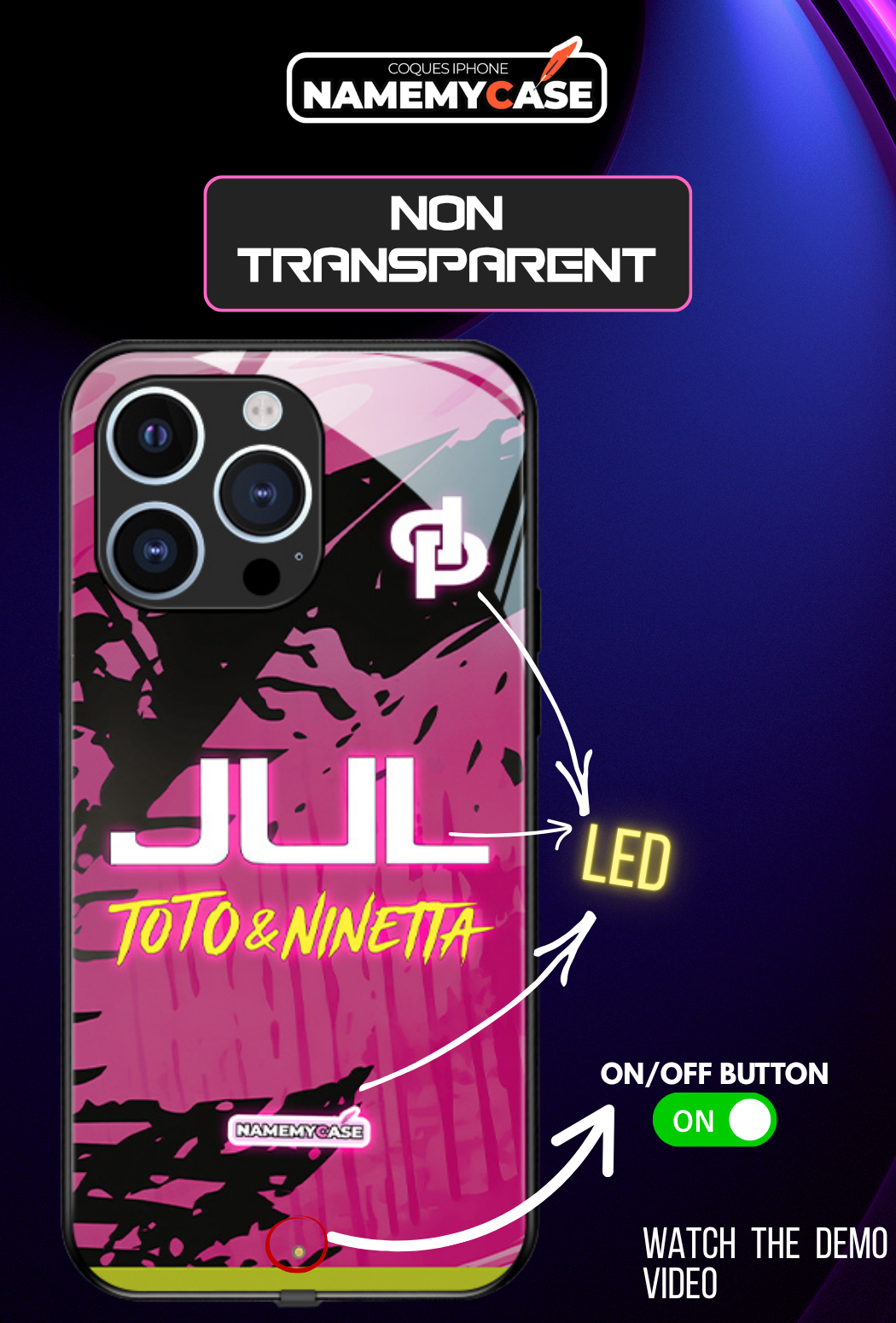 LED Light-Up iPhone Hoesje - JUL Roze