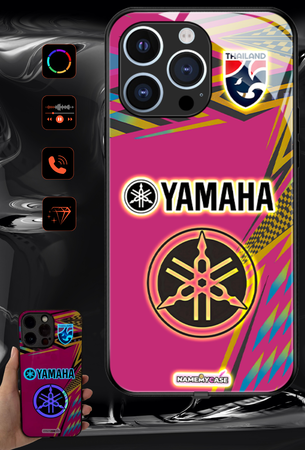 LED Light-Up iPhone Case- Yamaha Pink