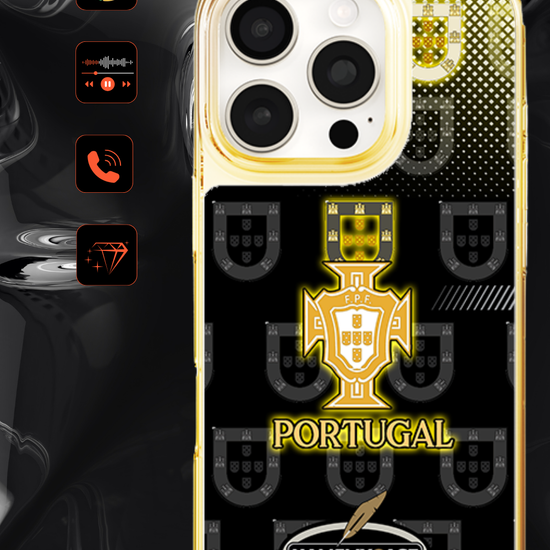 LED Light-Up iPhone Case- Portugal Black