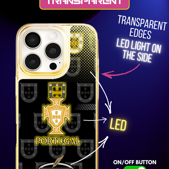 LED Light-Up iPhone Case- Portugal Black