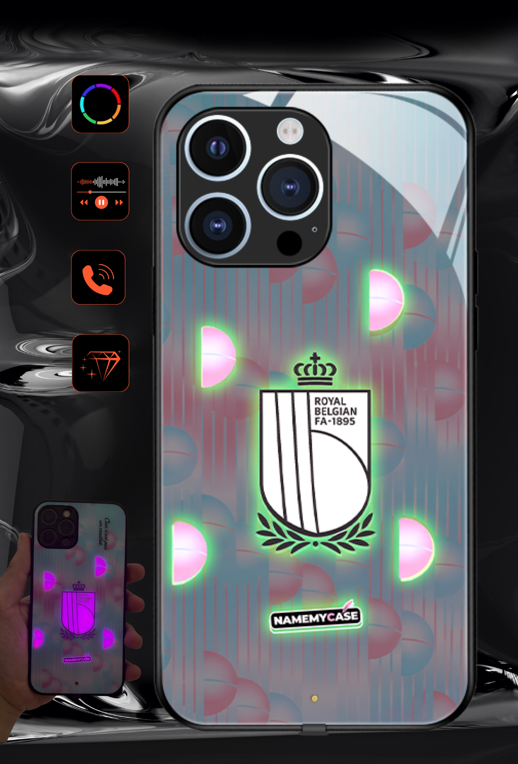 LED Light-Up iPhone Case - World Cup Jersey Belgium