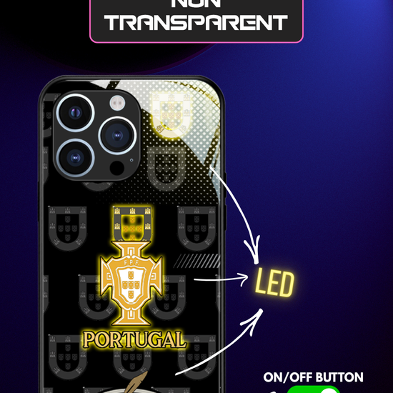 LED Light-Up iPhone Case- Portugal Black