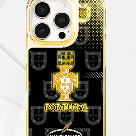 LED Light-Up iPhone Case- Portugal Black