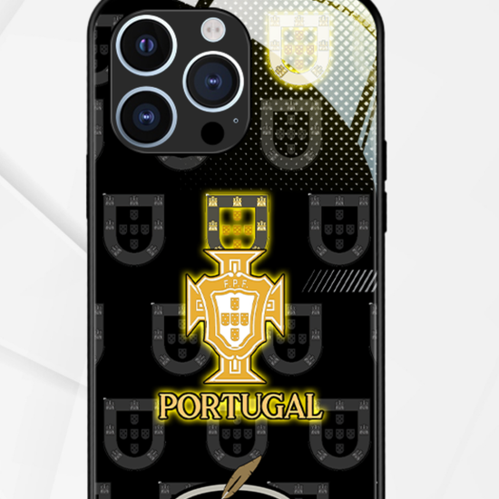 LED Light-Up iPhone Case- Portugal Black
