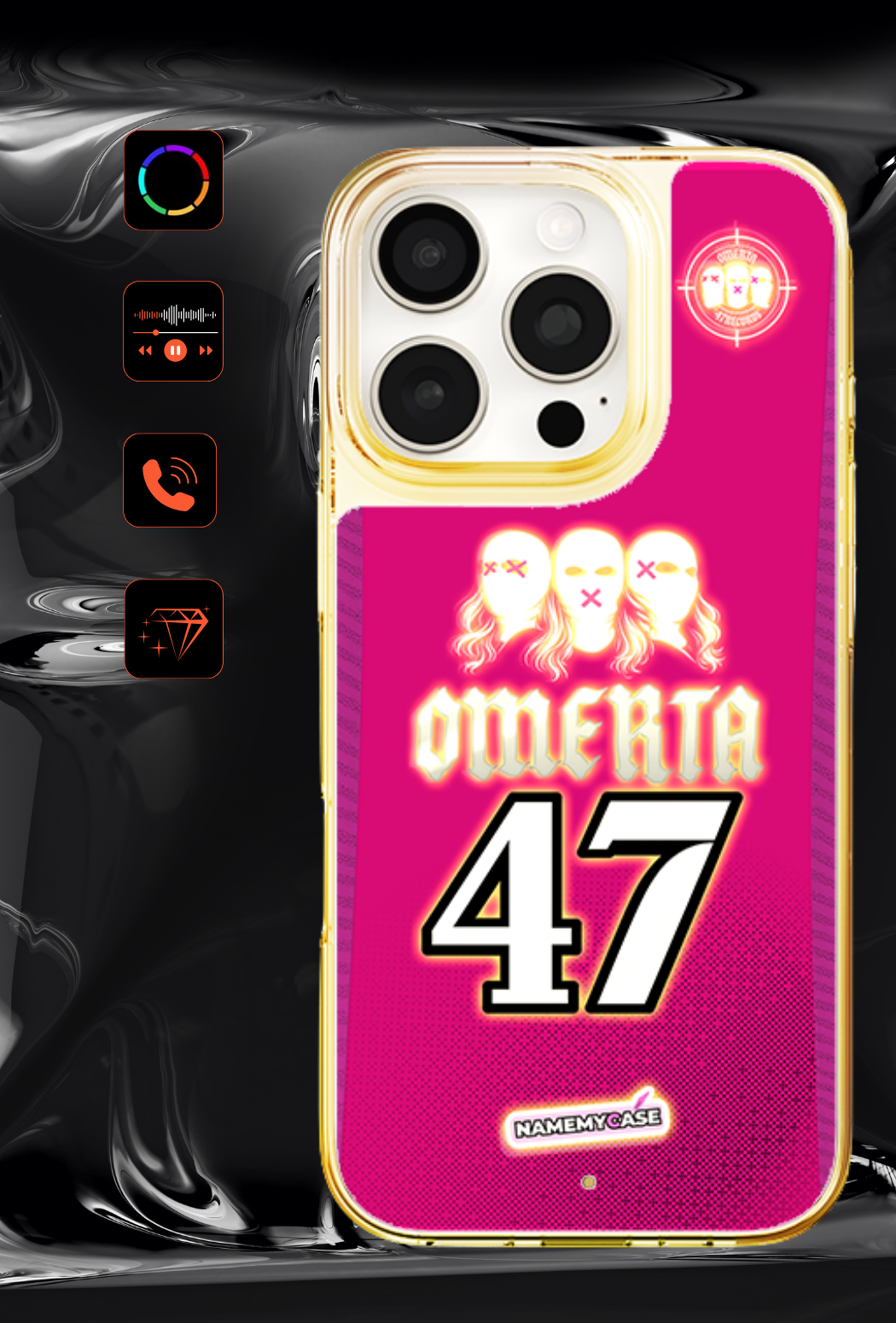 LED Light-Up iPhone Case- Omerta Pink