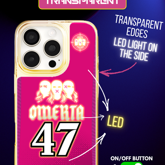 LED Light-Up iPhone Case- Omerta Pink