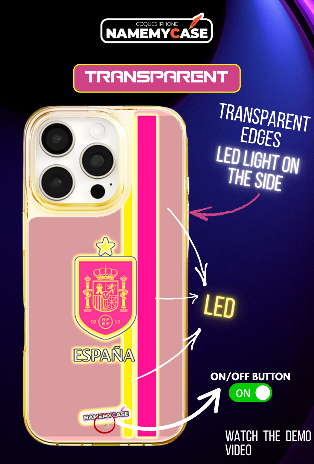 LED Light-Up iPhone Case- Spain