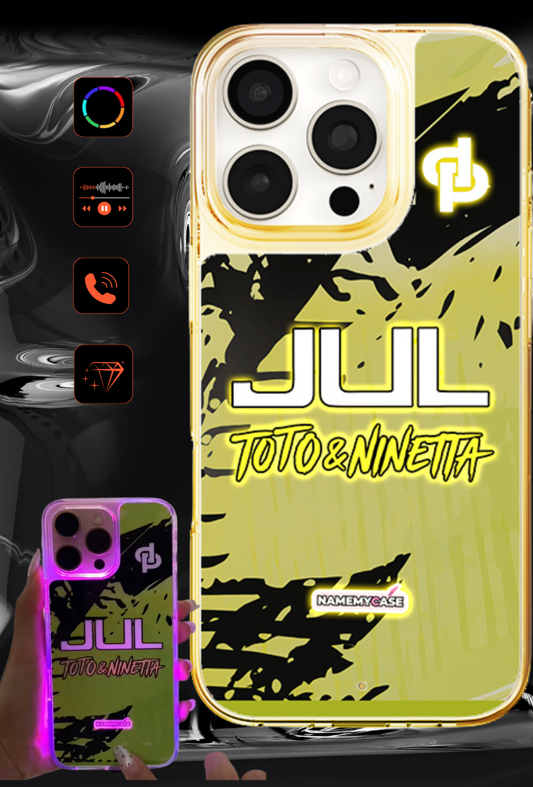 LED Light-Up iPhone Hoesje - JUL Geel