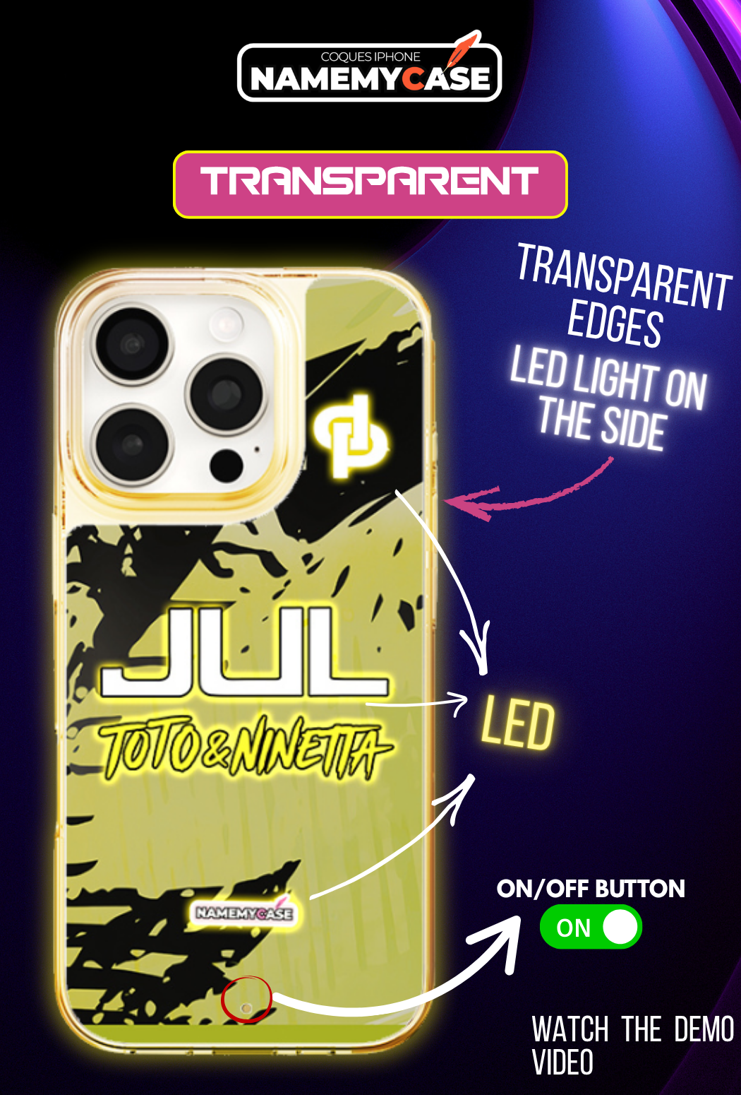 LED Light-Up iPhone Hoesje - JUL Geel