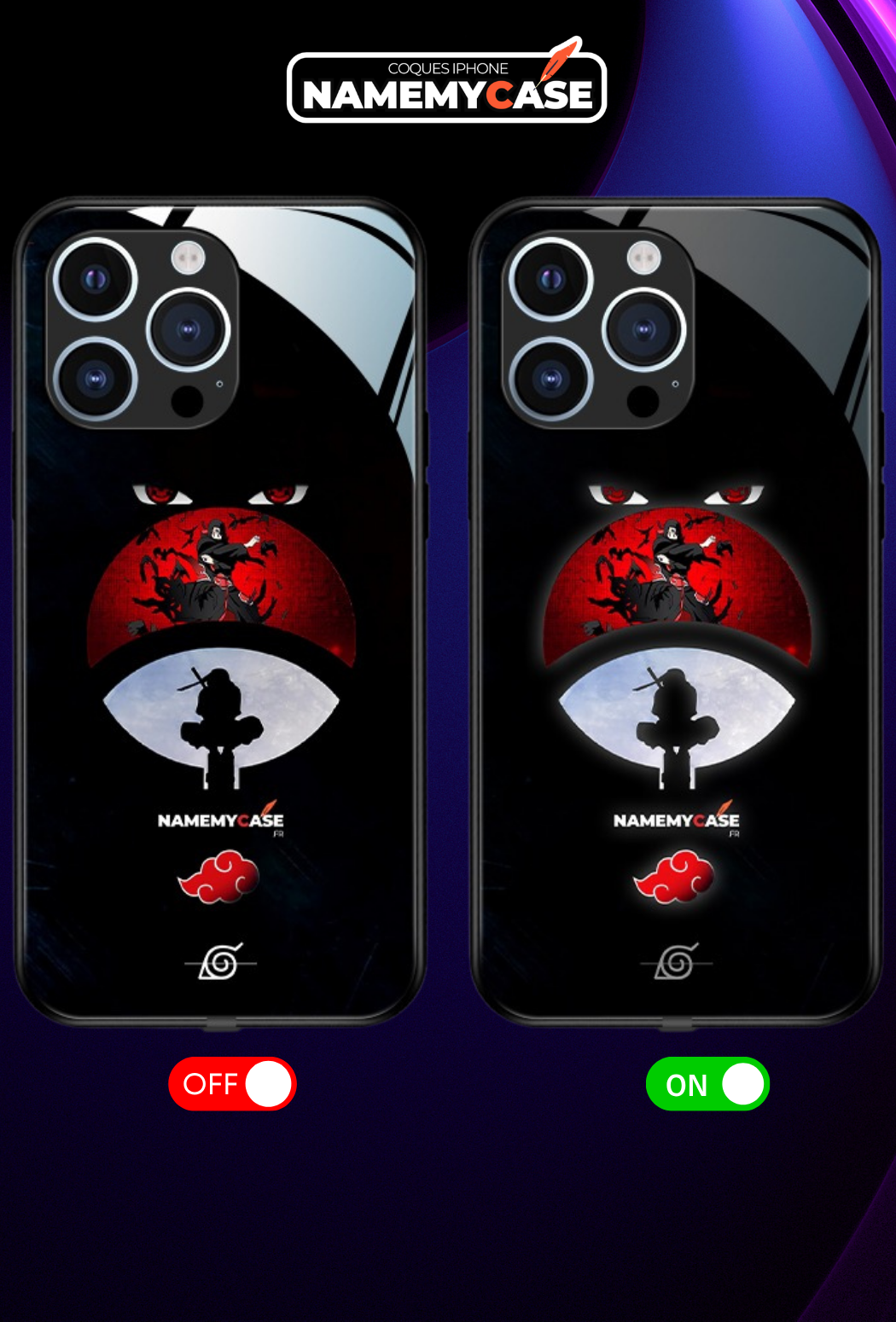 LED Oplaadbare iPhone Hoes - Rode maan Itachi | Naruto