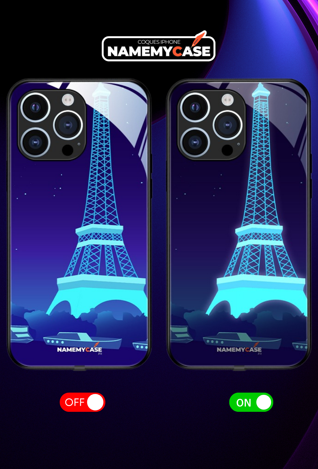 LED Oplaadbare iPhone Hoesje - Eiffeltoren