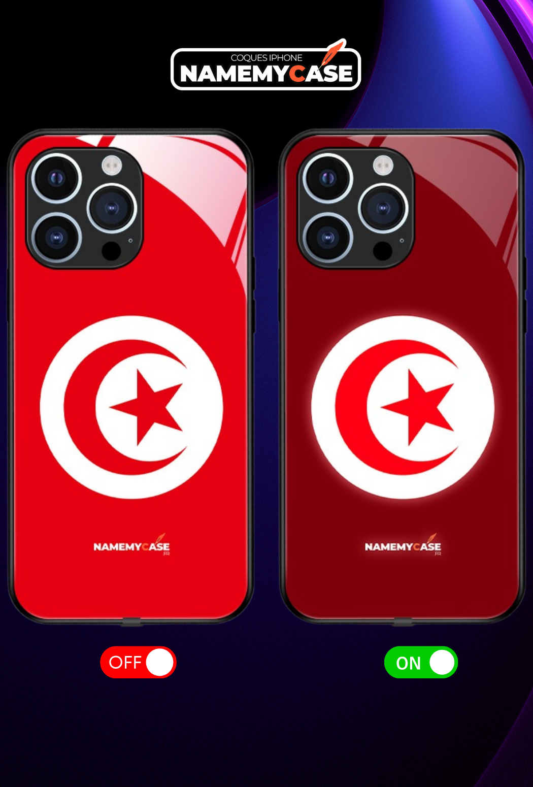 LED Oplaadbare iPhone Hoes - Tunesische Vlag