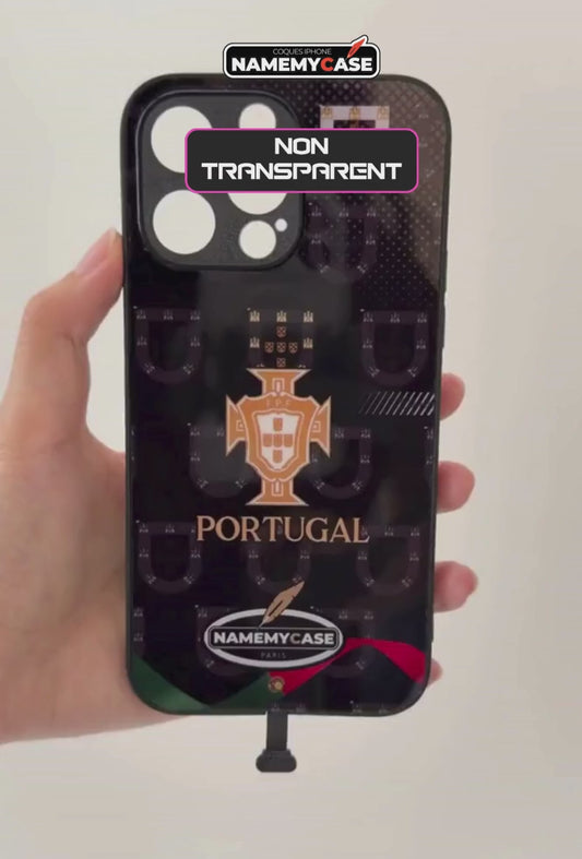 LED Light-Up iPhone Case- Portugal Black
